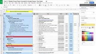How to change Risk options & colors in the Project Template for Google Sheets