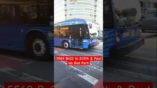 #MTA NYC BUS: 5569 Bx22 @ Fordham Plz #nycbus #youtubeshorts #music #thebronx #TGIF #rushhour