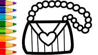 Coloring Heart Handbag | Drawing and coloring for kids & toddlers | Toy Art
