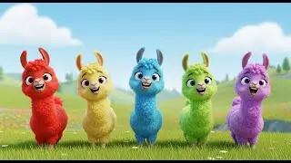 Five Little Llamas Spit Spit Spit | Funny Animal Song & Nursery Rhymes
