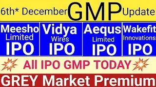 All IPO GMP Today | Meesho IPO | Vidya IPO | Aequs IPO | Wakefit Innovation IPO | Stock Market Tak