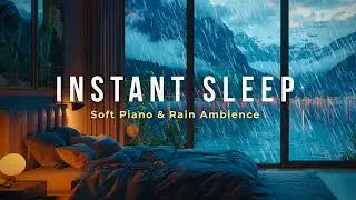 1 Hour Soothing Rain Sounds & Soft Piano in Cozy Bedroom (Deep Sleep)
