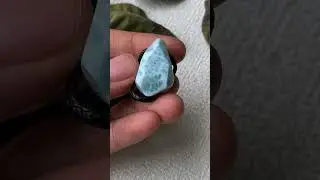 #9      Blue Drilled  Larimar Natural Pendant  Necklace ，Larimar Jewelry ， Crystal Necklace