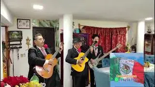 El Trío de México interpretando la canción. Trinfamos. Autor: Rafael Cárdenas. 