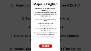 BBMKU Major-2 English Syllabus Semester-2 (2024-28) #bbmku #english_major
