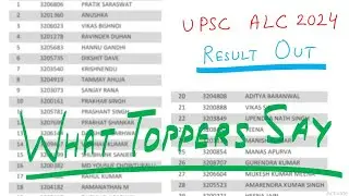 Discussion with Toppers- UPSC ALC Result 2024