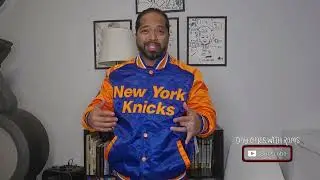 2024 Men's Starter Blue/Orange New York Knicks Renegade Satin Full-Snap Varsity Jacket TRY ON REVIEW