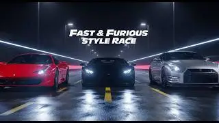 Fast & Furious Style Supercar Race 🏎️ Ferrari vs Lamborghini vs GTR  Cinematic 4K