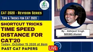 Shortcut Tricks Time Speed Distance For CAT'20 | CAT 2020 Revision