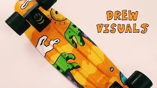 Drew Visuals Painting a skateboard