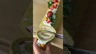 Matcha Strawberry Swirl Cake