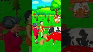 Scary Teacher vs Squid Game Doll Feeds Funny Cow | 3D Cartoon Animation #shorts