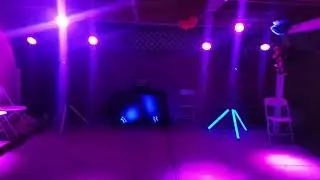 2 ADKINS PROFESSIONAL AUDIO LED SPEAKERS STAND, 6 CHAUVET SLIM PAR 56,2 QSC SPEAKERS K12'S, DENNON M