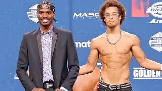 JACKED BLAIR COBBS FLEXES ON MAURICE HOOKER IN FIRST FACE OFF AT PRESS CONFERENCE
