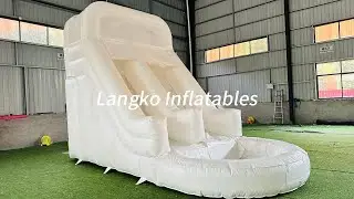 Commercial Grade Water Slide White Inflatable Toboggan Gonflable Inflatable Small Slide