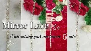 Diy Mirror Lace Making 🥀 just 5min / Customize 💕your own lace #mirrorlace&lrm;@alishaembroiderydiy&nbsp;