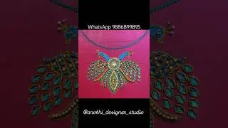 The timeless beauty of Aari embroidery. 🦚👑#shorts #ytshorts #aariwork #handbroidery #trending#latest