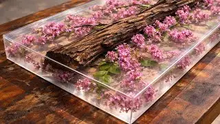 Frozen Flowers in Epoxy Resin | Wood & Nature Table Art