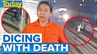 Near misses with trains caught on CCTV | Today Show Australia