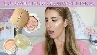 DB Cosmetics Liquid Gold vs Farsali Jellybeam Highlight