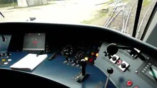 Train cockpit in &Oslash;stbanen RT Lint 41 No&acute;2034 filmed from H&aring;rlev st to the train workshop 10&acute;