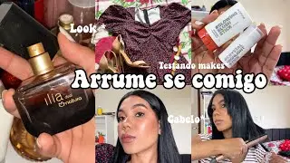 SE ARRUME COMIGO EVENTO NA IGREJA * testando makes novas * look e cabelo 💗✨