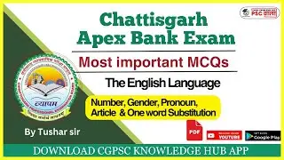 English Language Most Important Questions for CG Apex Bank Exam | Number, Gender, Pronoun, Article