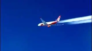 Contrails - Air Berlin A330 Mid-Atlantic