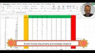 Excel mnoży dwumiany pierwszego stopnia