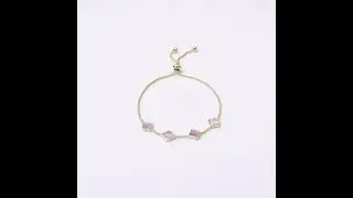 Gold Plated Pink Mother Of Pearl Multi Clover Friendship Bracelet