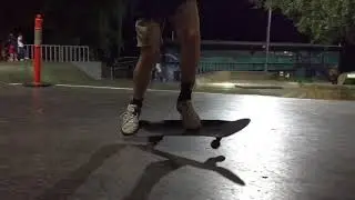 Pop-shove it late back foot inward heel