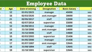 Excel mein Employee data ko kaise #computer #excel