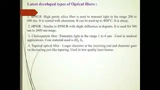 Latest developed types of optical fibers