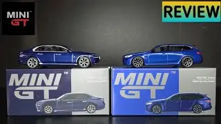 New Wagon!  Mini GT - BMW M5 Touring Marina Bay Blue & BMW i7 xDrive60 Tanzanite Blue - REVIEW