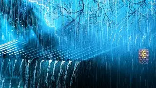 Fall Asleep in Just 3 Minutes with Torrential Rain & Powerful Thunder on a Tin Roof in the Forest