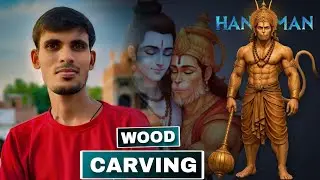 Part-2 Hanuman 3D Wood Carving Mini work || 😱 lord hanuman