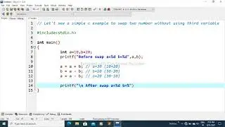 Programming in C Swapping without third variable || codingtutorial_2021 || C language 2021