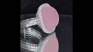 Rose quartz diamond ring