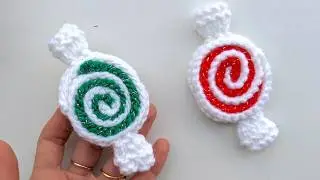 Knit Peppermint Candy Ornament