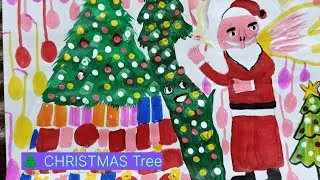 live How To draw a Christmas tree easy and SANTA CLAUS/Easy step Christmas tree and SANTA CLAUS/