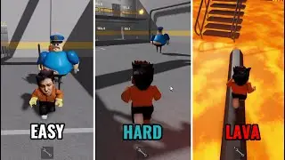 EASY | HARD | LAVA MODE | Walkthrough Barry's Prison Run