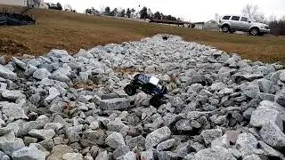 Reviewed Vaughn Gittin Jr #BROKY New Bright RC rock crawler Ford Bronco running on the rocks