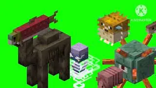 Minecraft Mobs Stampede Animals Green Screen