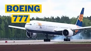 SkyLine Express, Boeing 777-31H arrival to Riga RIX from AYT | Flight 4M943 | Aircraft UR-AZR