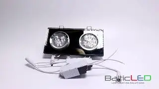 2X3W LED DOWNLIGHT RECESSED BLACK 3500K WARM LIGHT