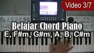 Belajar Chord Piano E, F#m, G#m, A, B, C#m (E=do/1)