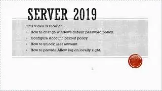 Change Windows Server 2019 Default Password Policy, Account Lockout Policy, Allow Log on Locally