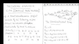 Network Analysis- Critical Path Method (CPM)|Earliest & Latest event time|Example