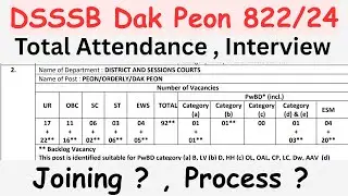 Dak Peon | Attendance , Joining | DSSSB | Complete Analysis #dsssb #juniorassistantexam