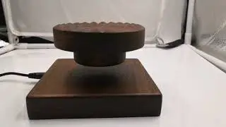 Walnut Wood Magnetic Levitation Floating Automatic Rotating Display Stand